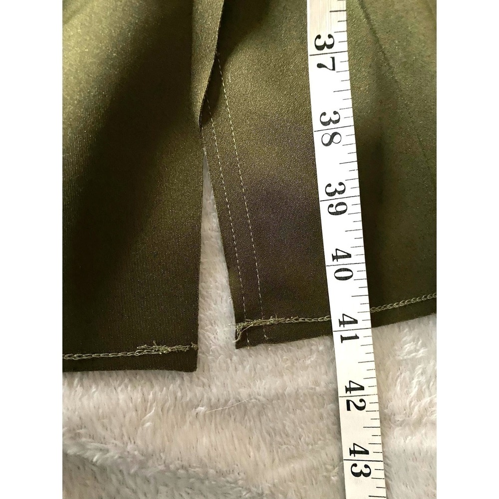 Love for Humanity Double Breasted Couture Trench Coat Women L Olive Faux Suede - Picture 13 of 13